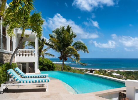 Infinity pool Villa Moonglade Guana Bay ocean view terrace