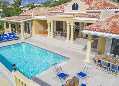 Elegant French style villa architecture Villa Tamarind St Maarten island estate