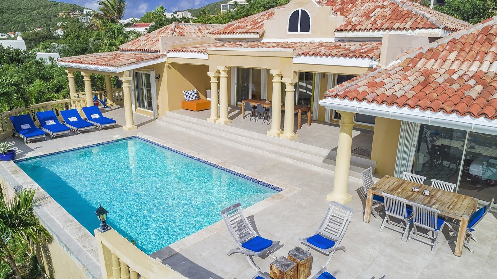 Elegant French style villa architecture Villa Tamarind St Maarten island estate