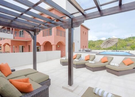 Private rooftop pool Corfu penthouse Porto Cupecoy St Maarten ocean view terrace