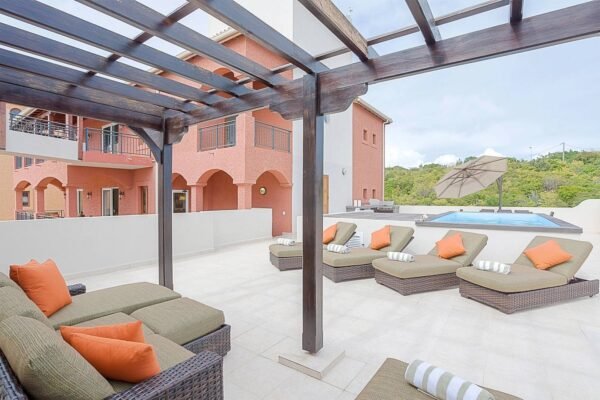 Private rooftop pool Corfu penthouse Porto Cupecoy St Maarten ocean view terrace