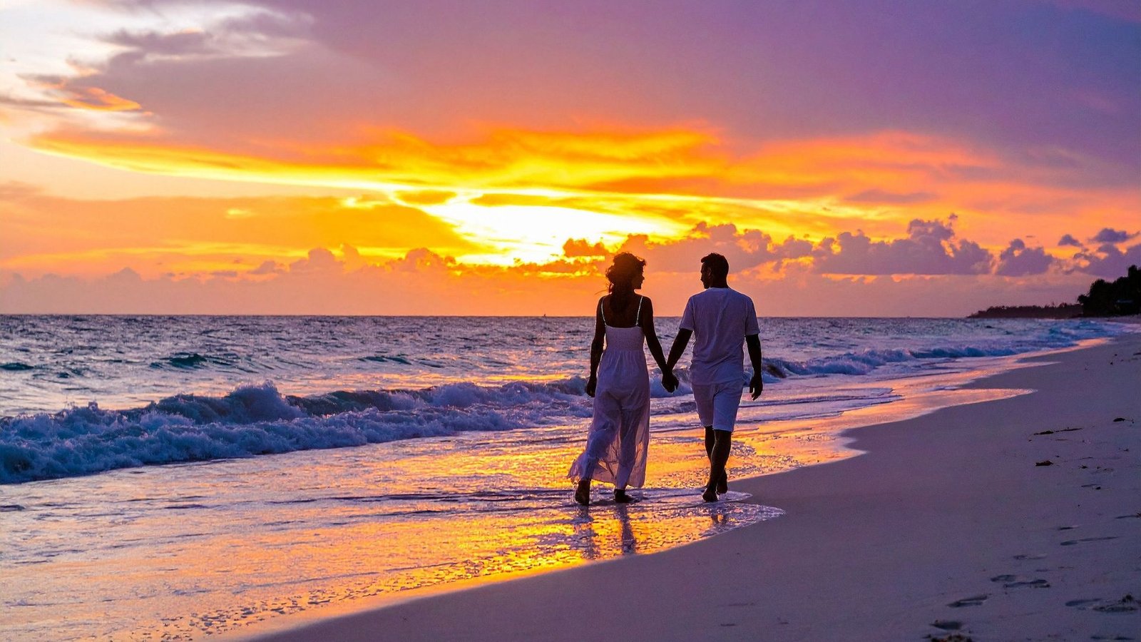 Sunset beach walk in St. Maarten
